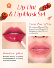 Bayfree lip tint application swatch demonstrates smooth, easy color payoff.