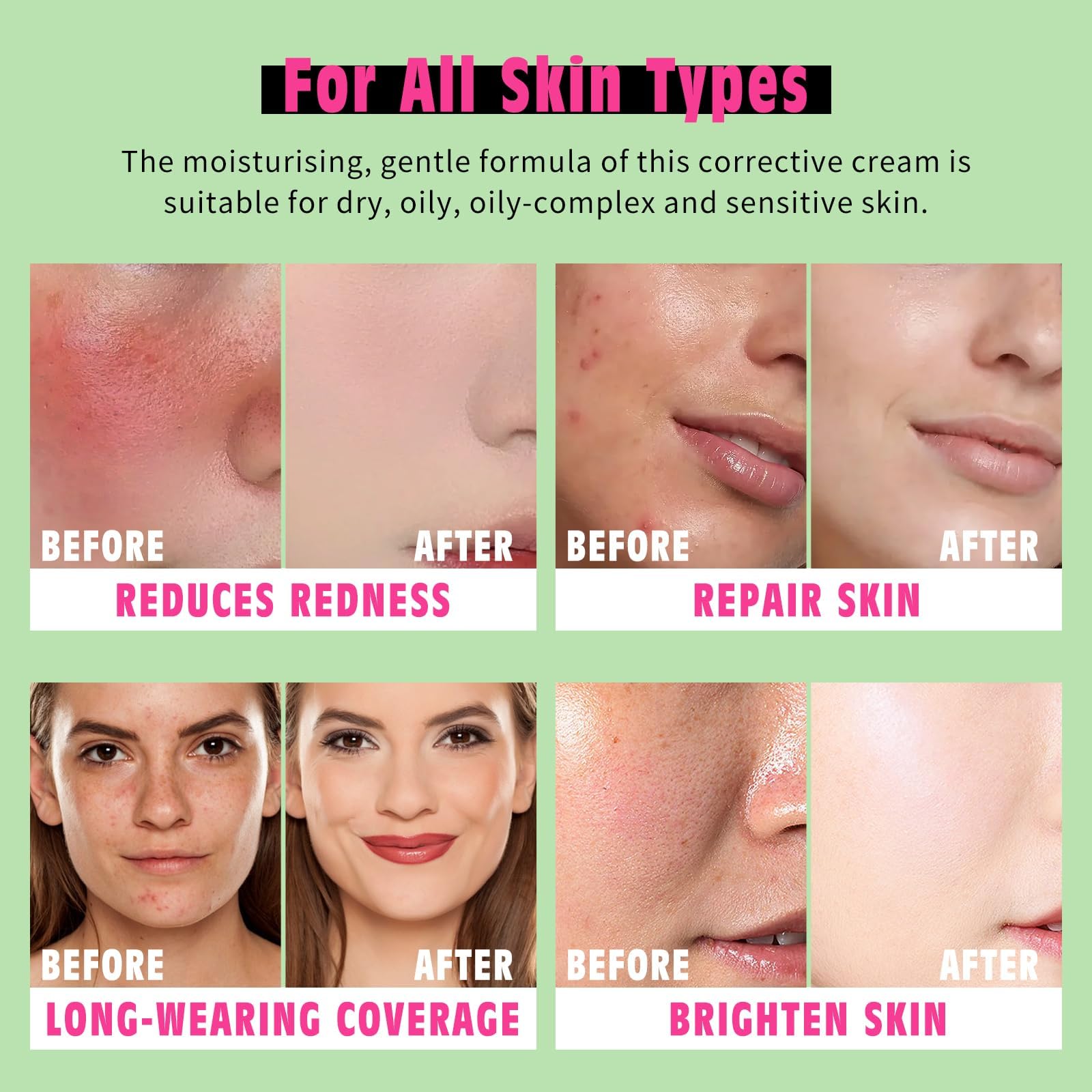 Bayfree tinted moisturizer on face with SPF 22 protection.