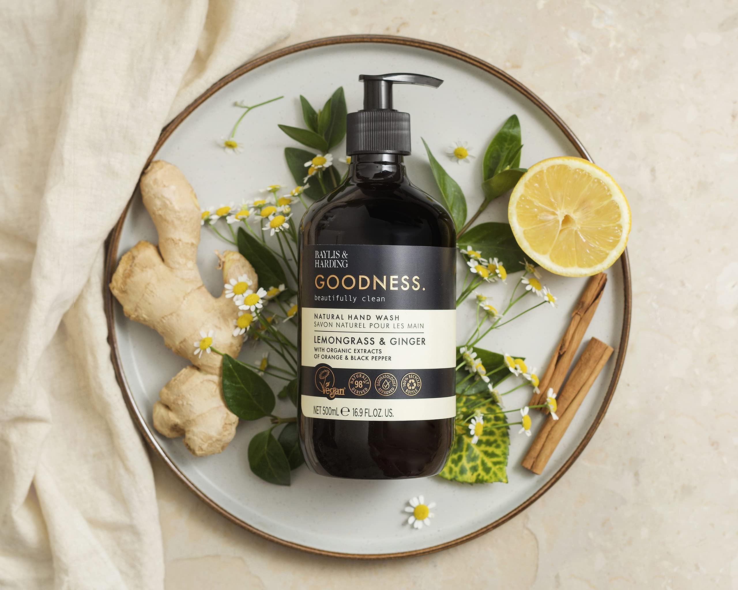 Baylis & Harding made in the UK conveys premium, cruelty-free luxury hand care ritual.