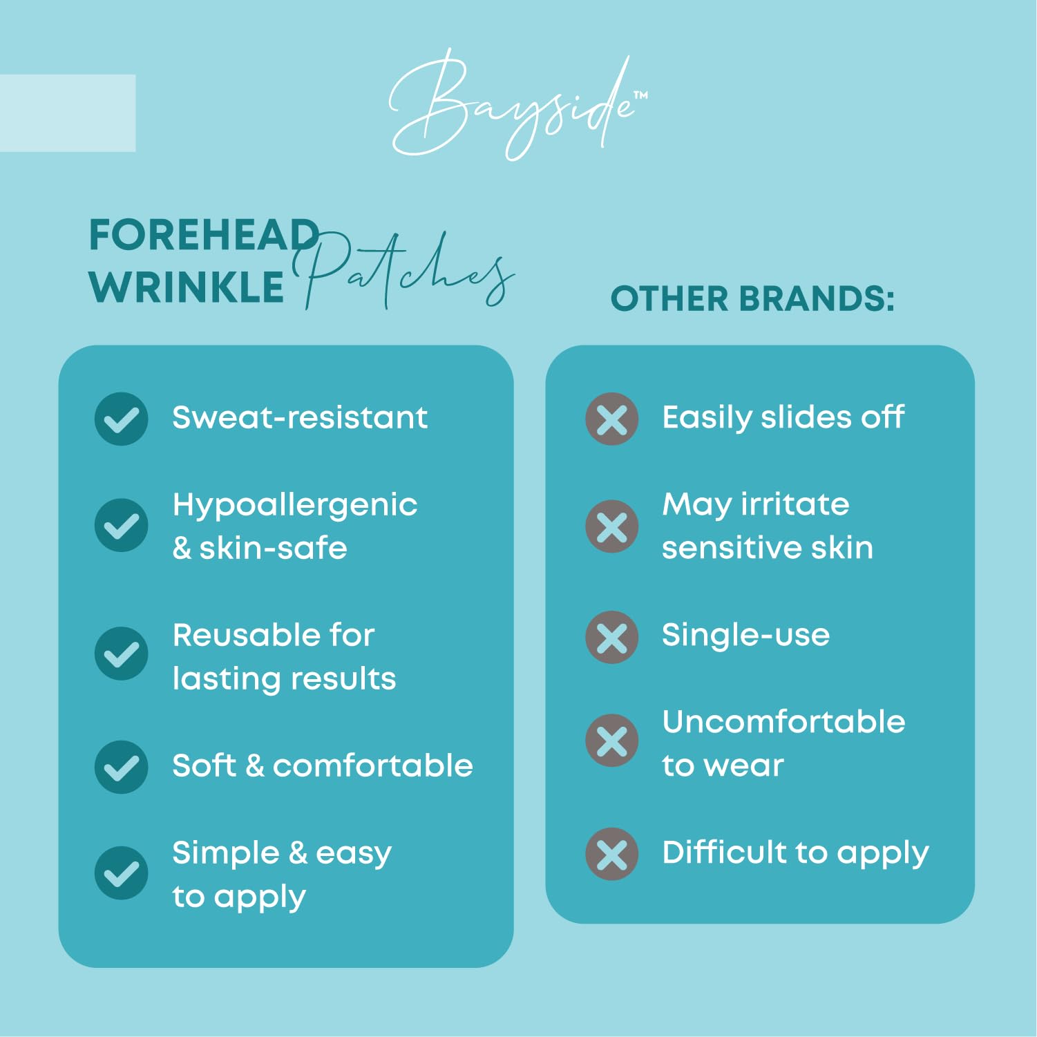 Bayside Forehead Wrinkle Patches with eye patch kit for cohesive routine