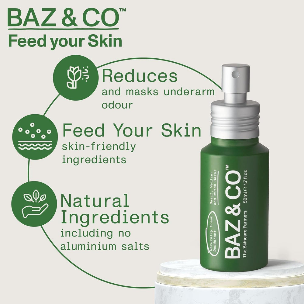 BAZ & CO Naturally Fresh deodorant bottle cap close-up for quick, convenient application.