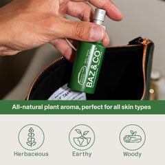 BAZ & CO Naturally Fresh witch hazel ingredients highlighted for gentle skin care.