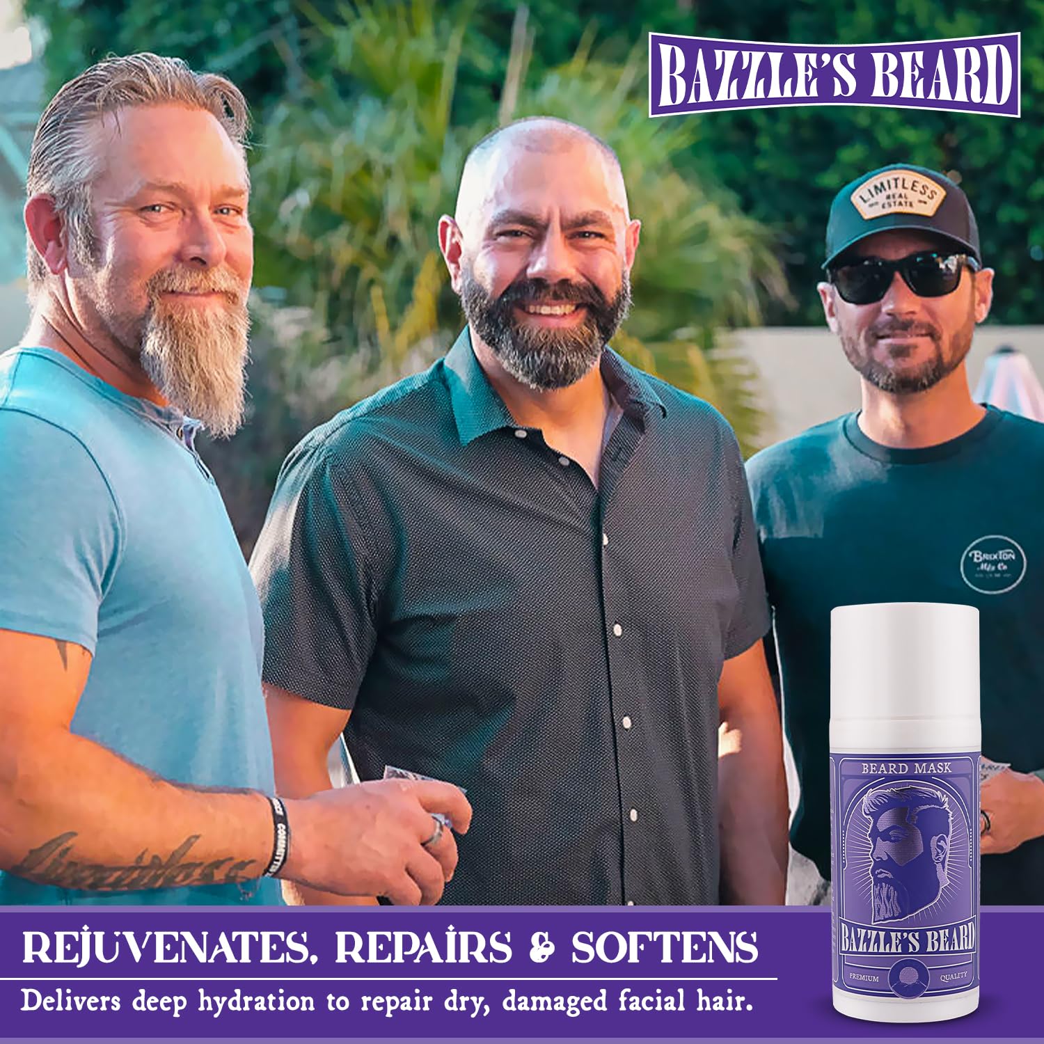 Bazzle's Beard Mask biotin nutrients for stronger beard growth
