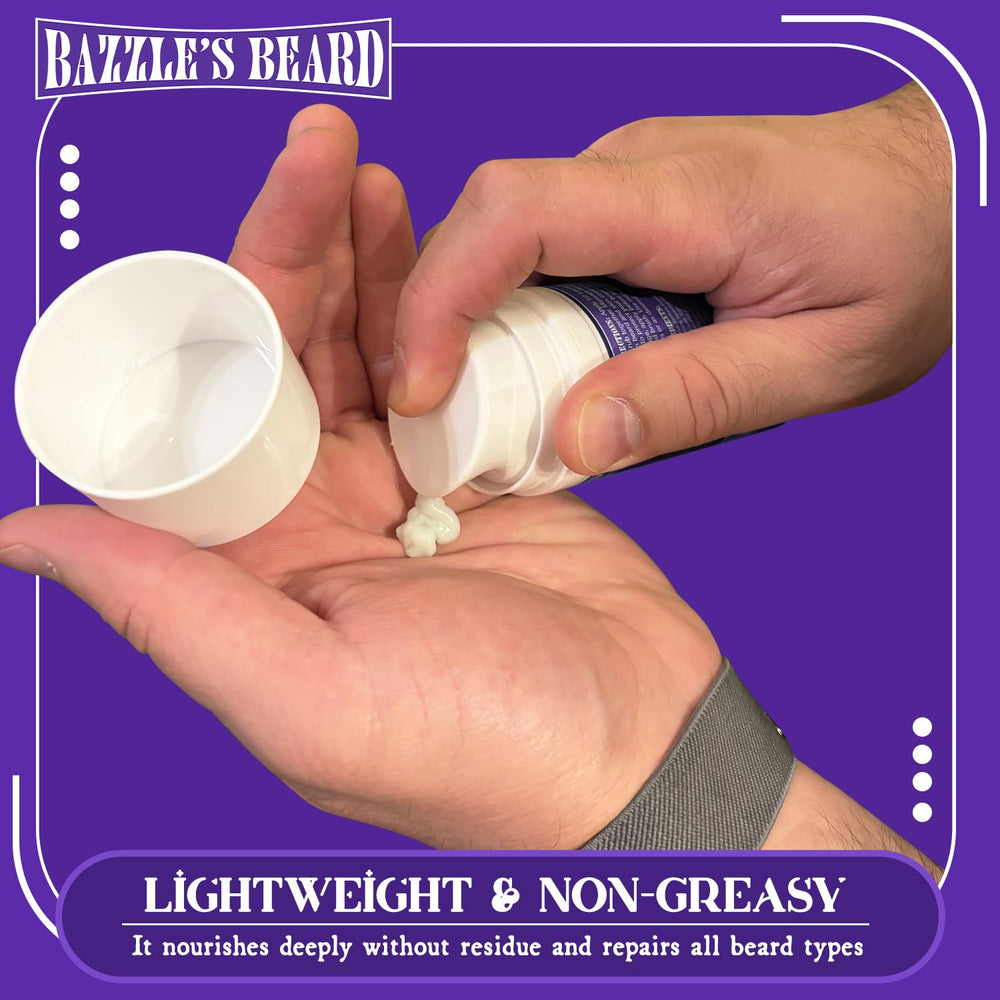 Bazzle's Beard Mask lightweight non-greasy formula absorbs quickly