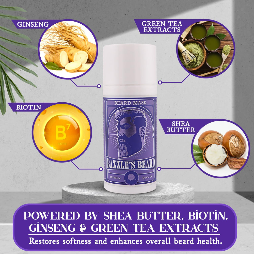 Bazzle's Beard Mask shea and jojoba hydration for soft hair