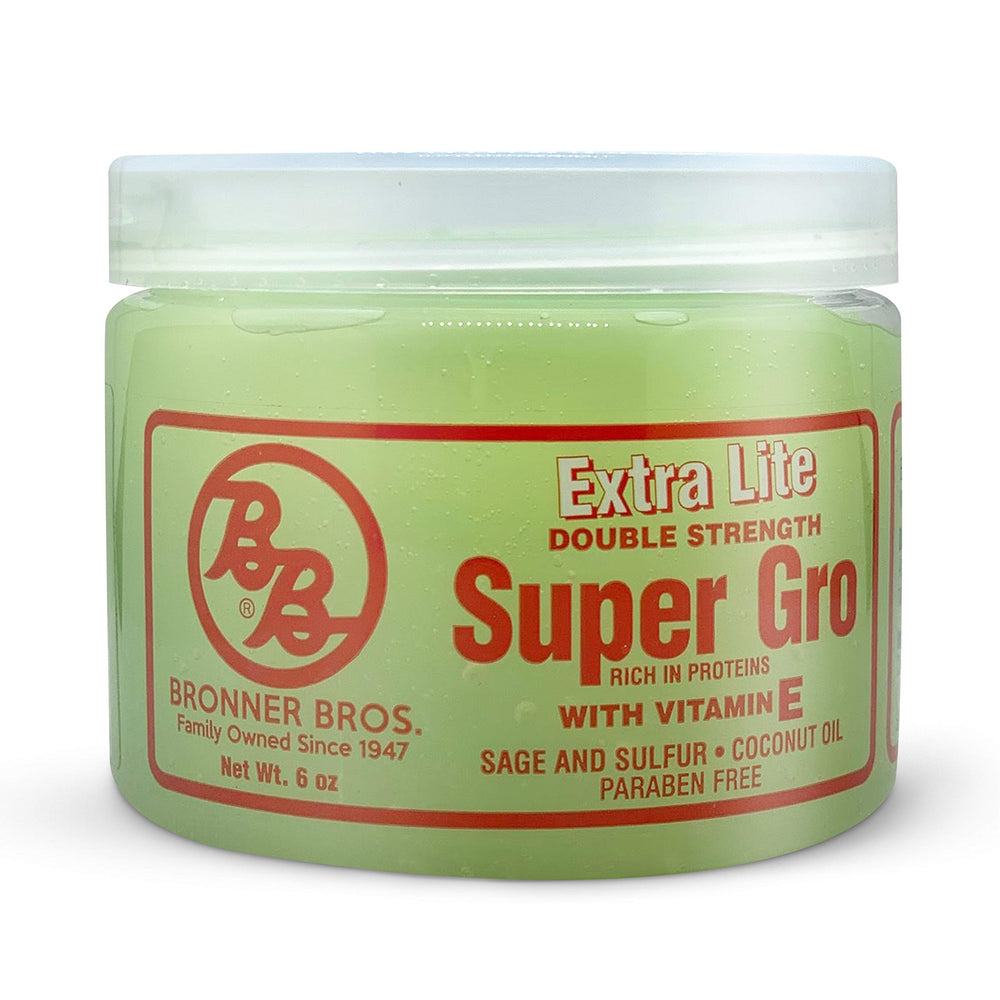 BB Super Gro bottle pour showing easy application to scalp and hair care benefits.