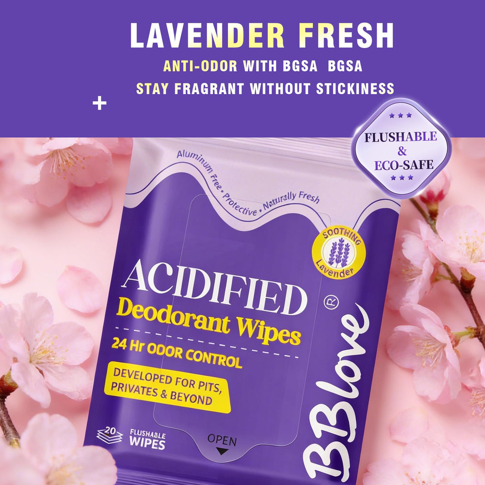 BBlove lavender wipes emphasizing skin-friendly, alcohol-free formula