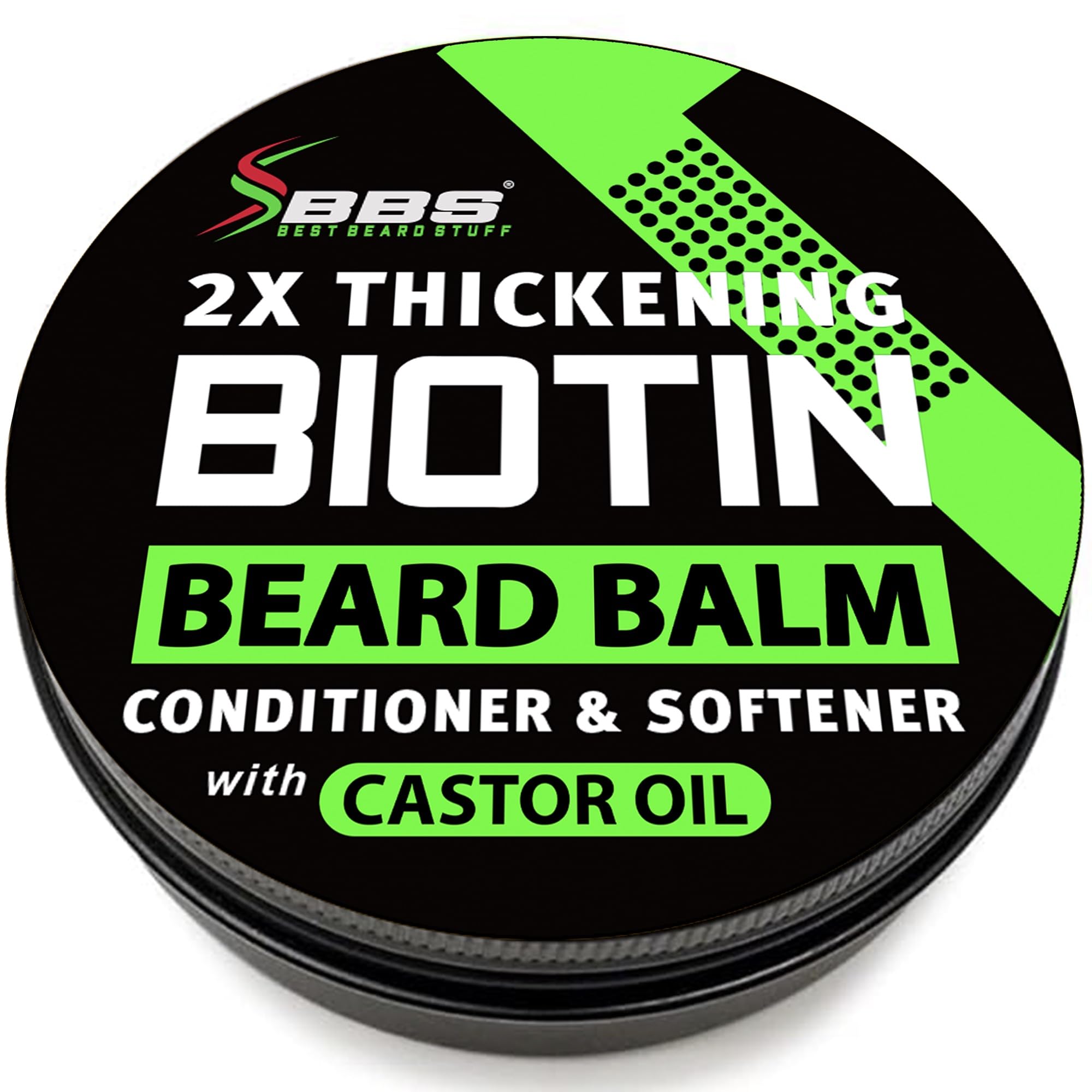 BBS Best Beard Stuff Biotin Balm bottle pour for precise application in grooming routine