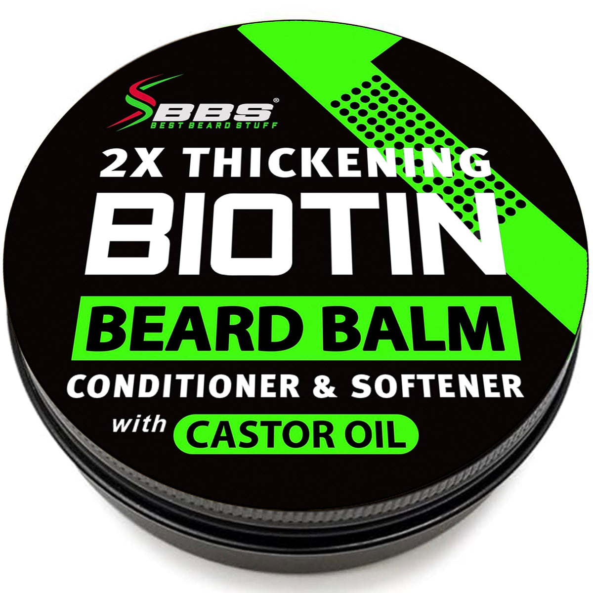 BBS Best Beard Stuff Biotin Balm bottle pour for precise application in grooming routine