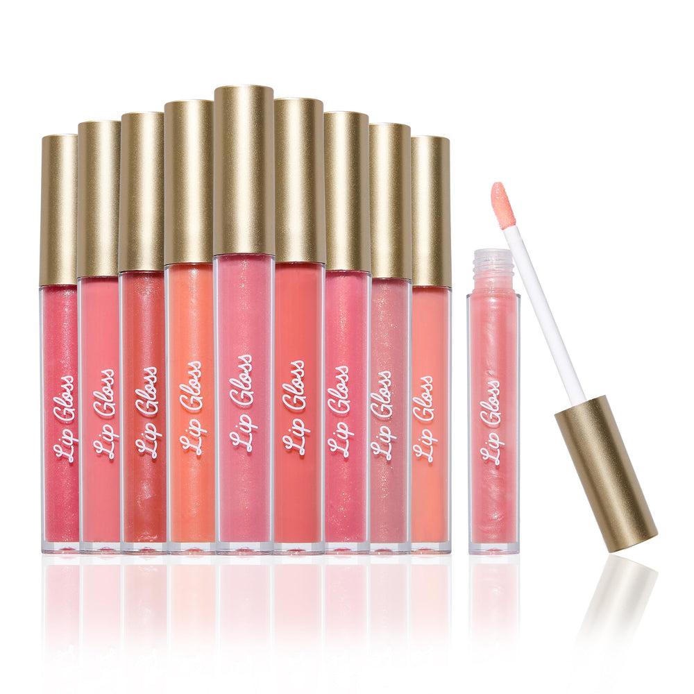 Beauty Concepts Lip Gloss Set in pink shades for radiant, long-lasting shine.