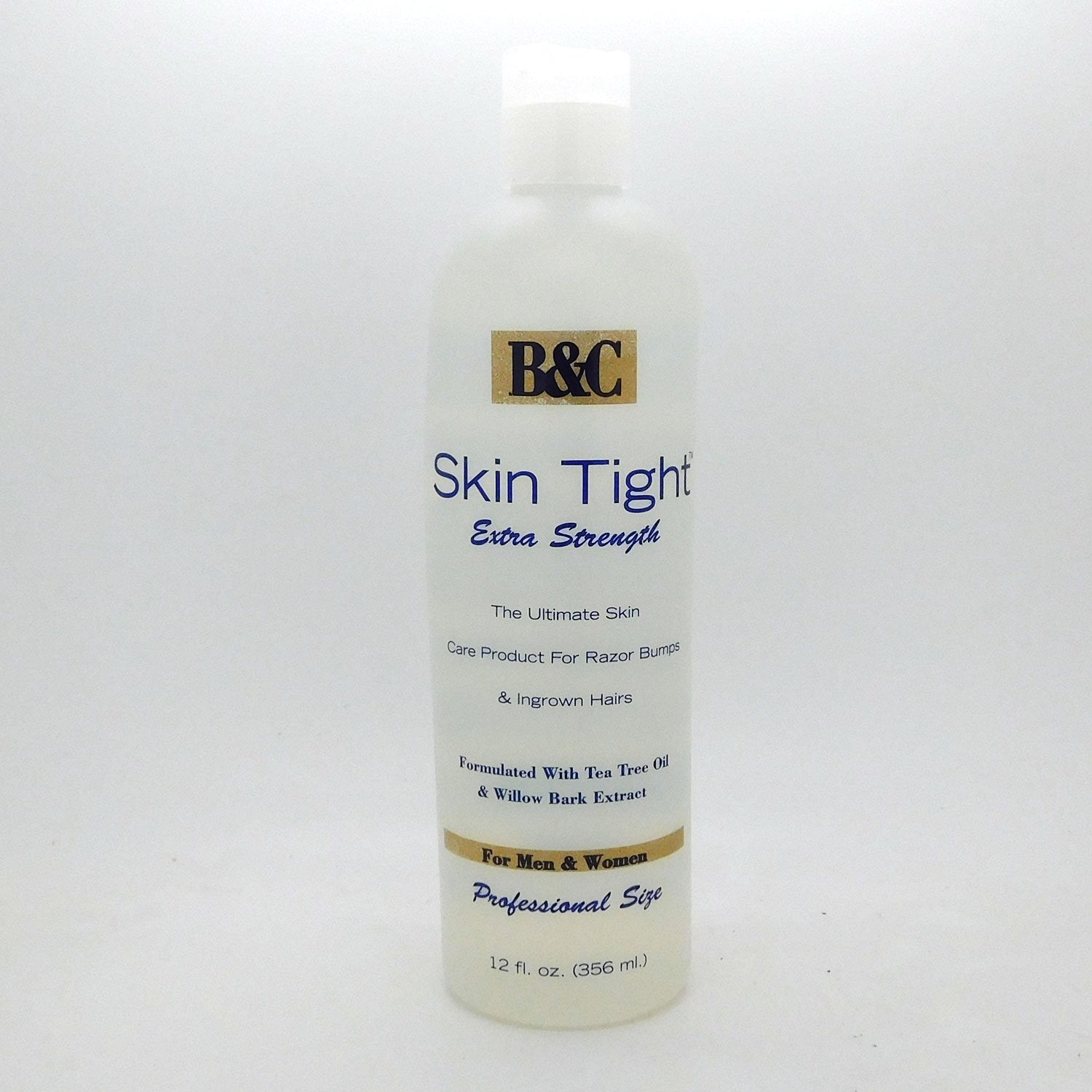 B&C Skin Tight extra-strength bottle pour for post-shave care.