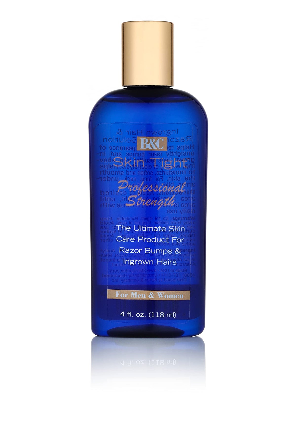 BC Skin Tight professional 4oz bottle with pump for razor bumps and smoother skin.