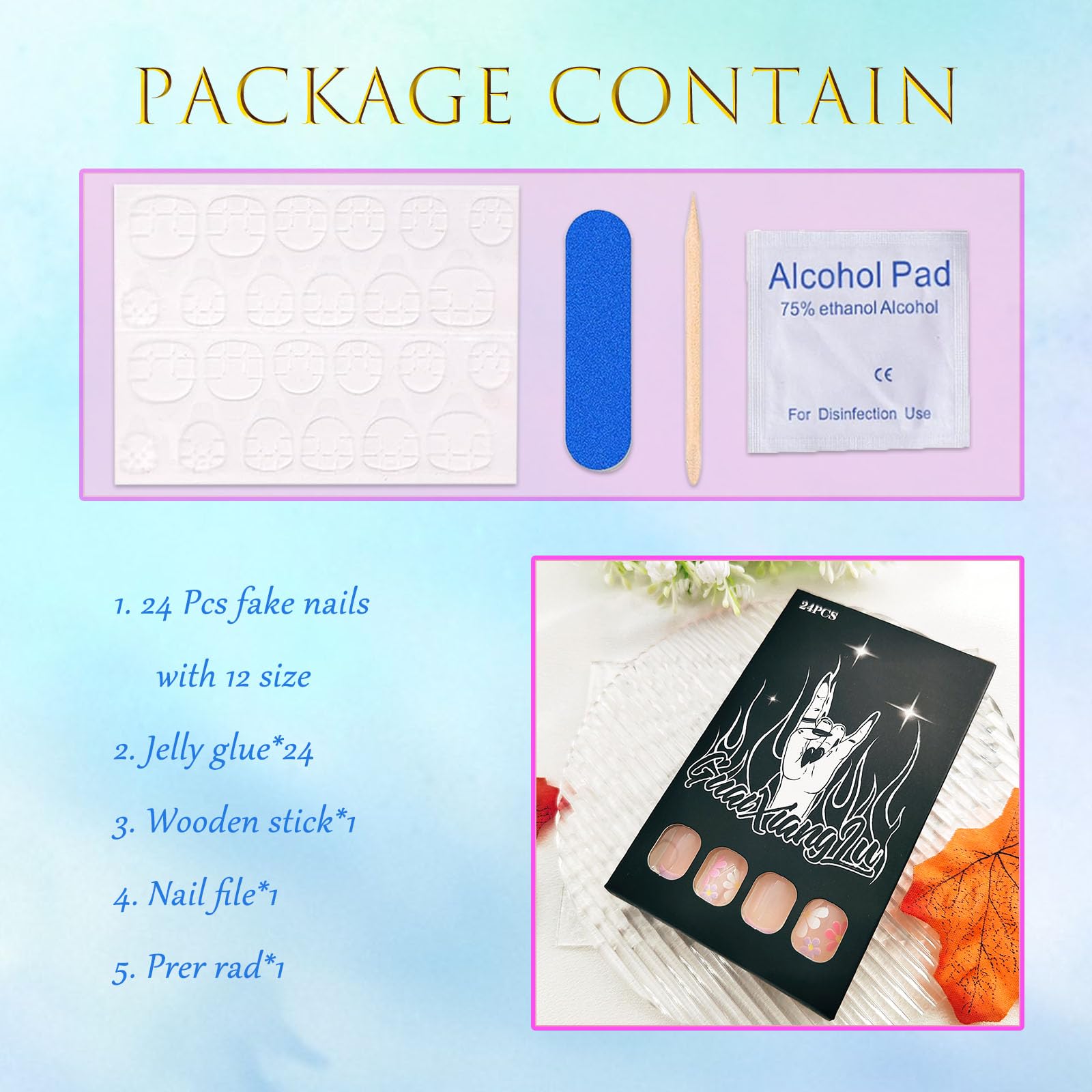 BDKAIWU Adhesive tabs and jelly sticker enable quick, mess-free application.