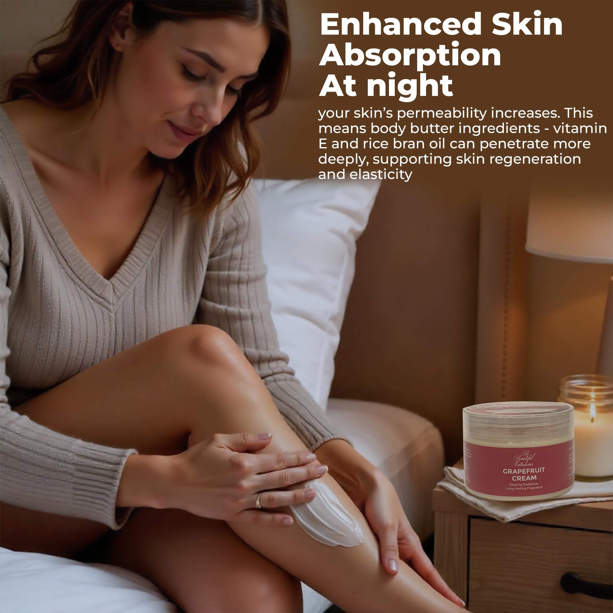 BE BEAUTIFUL EXTENSIONS smooth-elbows with grapefruit body butter