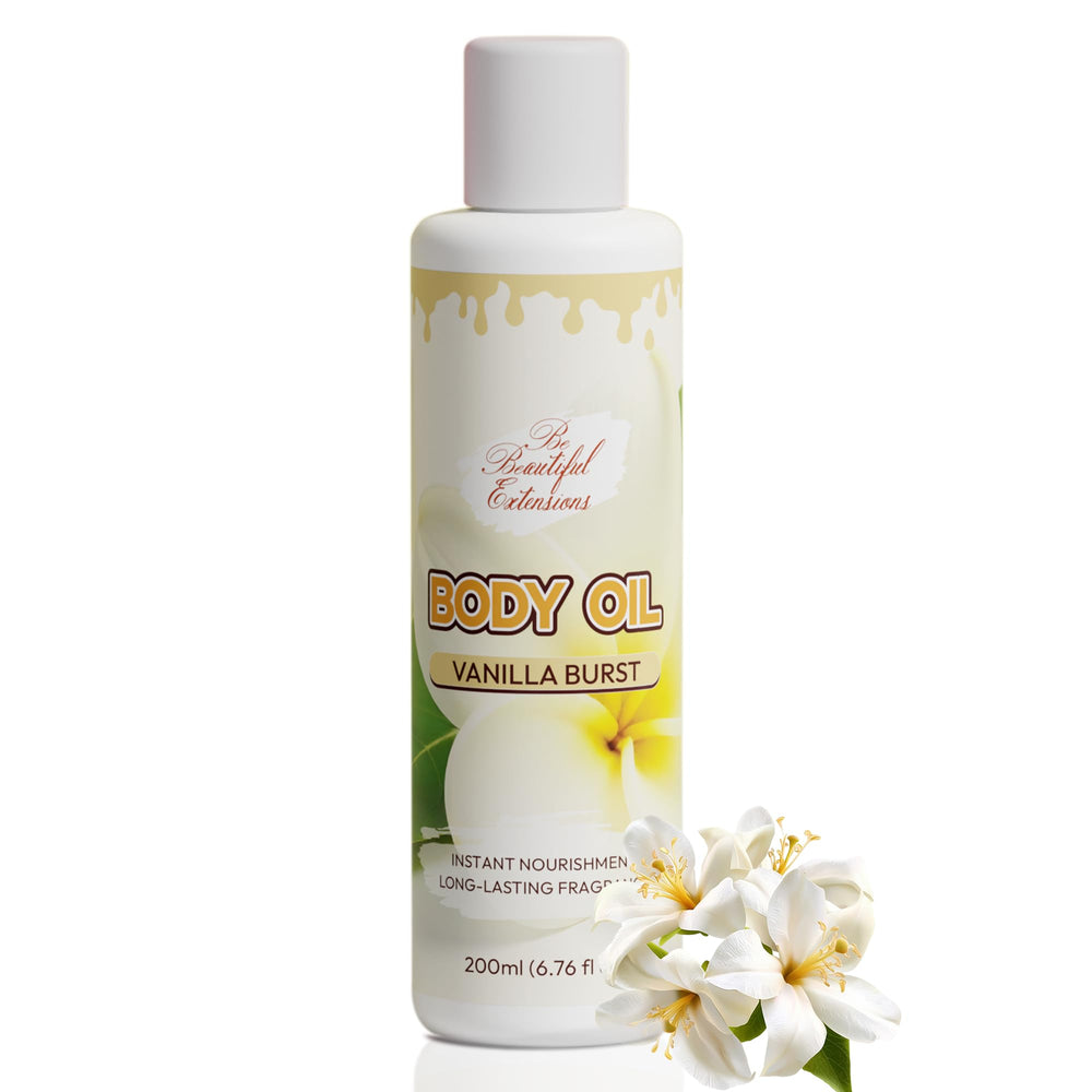 BE BEAUTIFUL EXTENSIONS body oil deep hydration for radiant, healthy-looking skin.