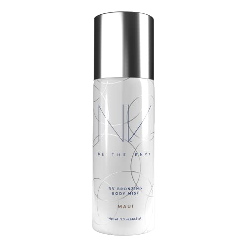 BE THE ENVY NV Maui Bronzing Body Mist bottle side view highlighting even coverage