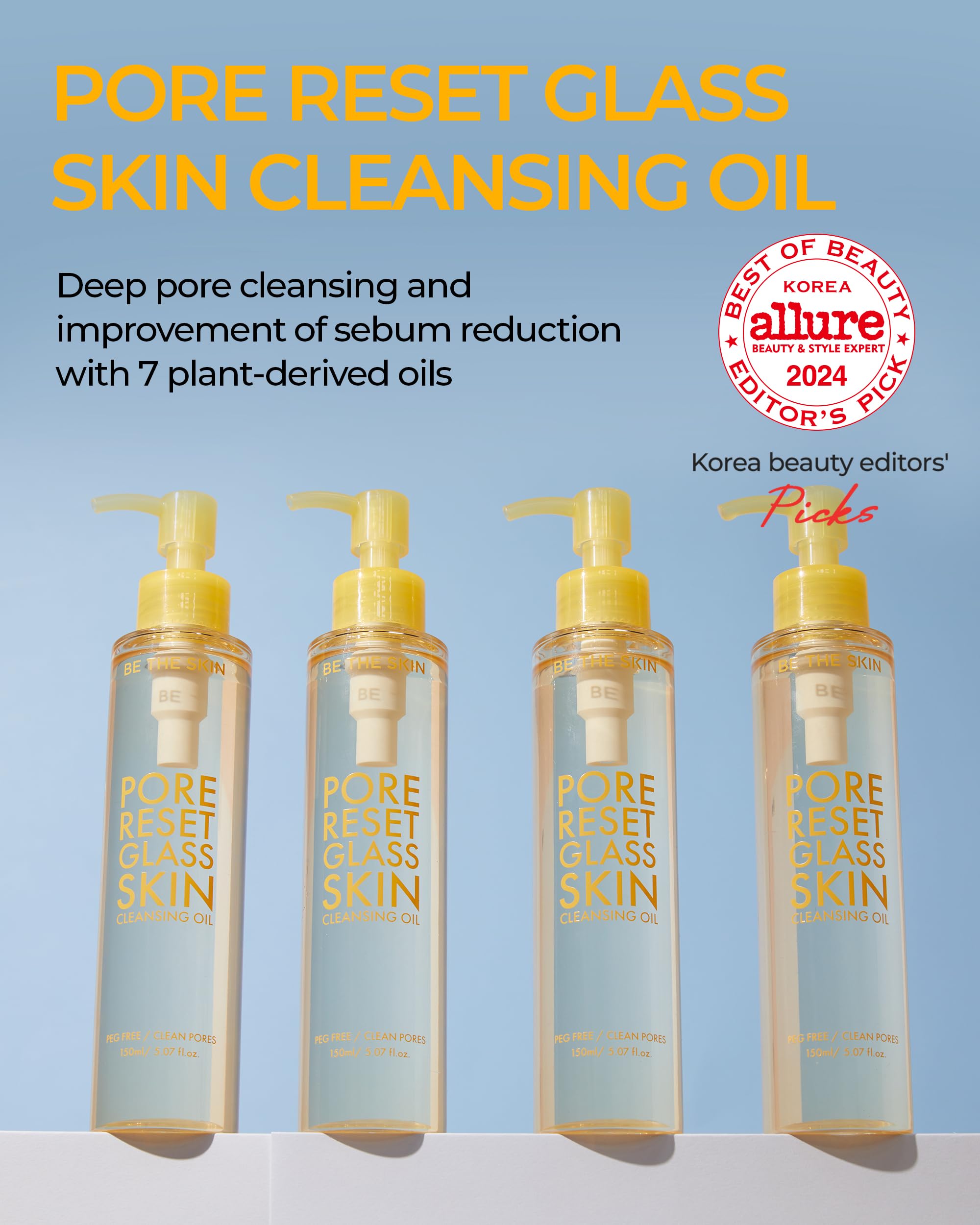 BE THE SKIN Pore Reset glass-skin texture shows lightweight, non-greasy finish.
