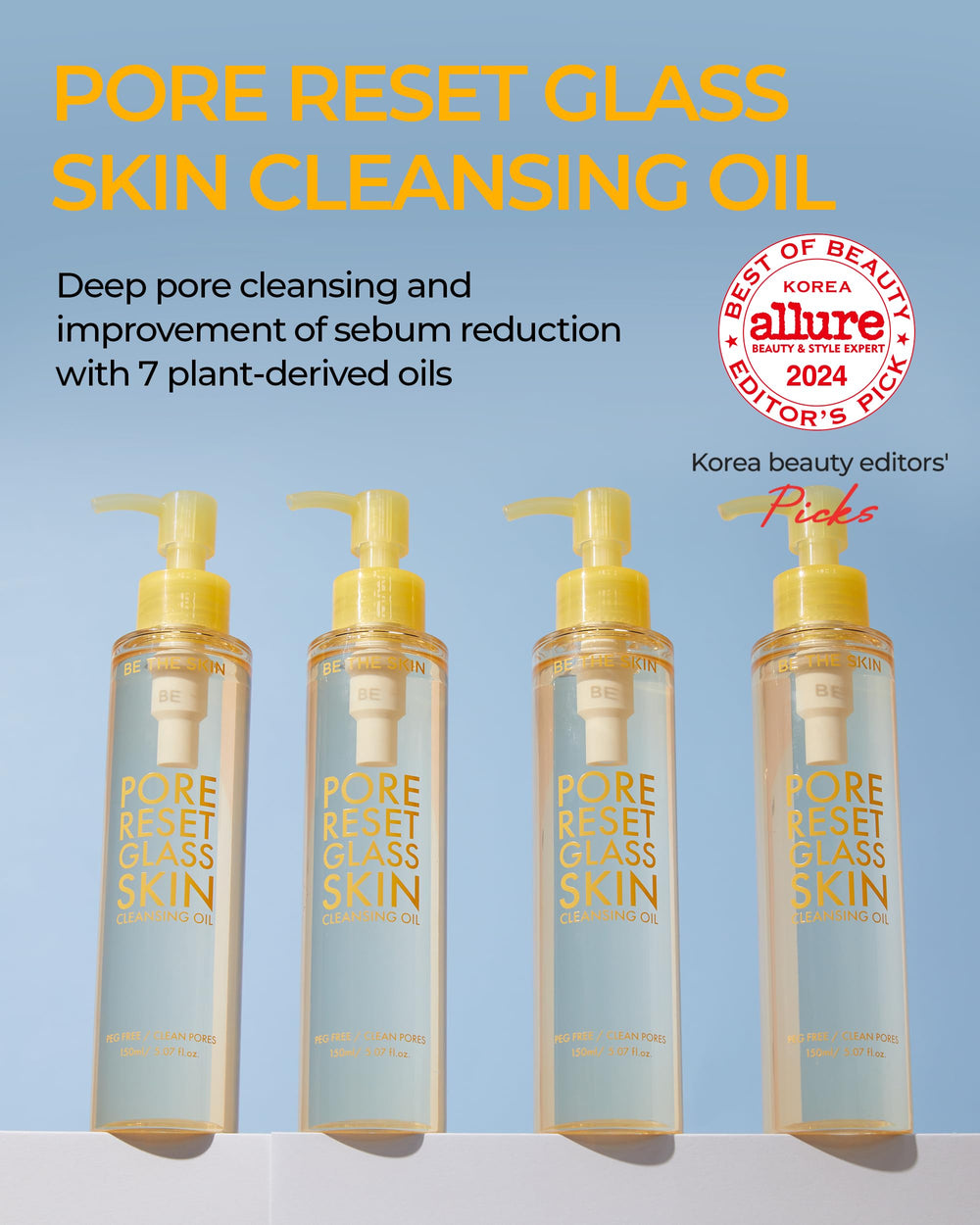 BE THE SKIN Pore Reset glass-skin texture shows lightweight, non-greasy finish.