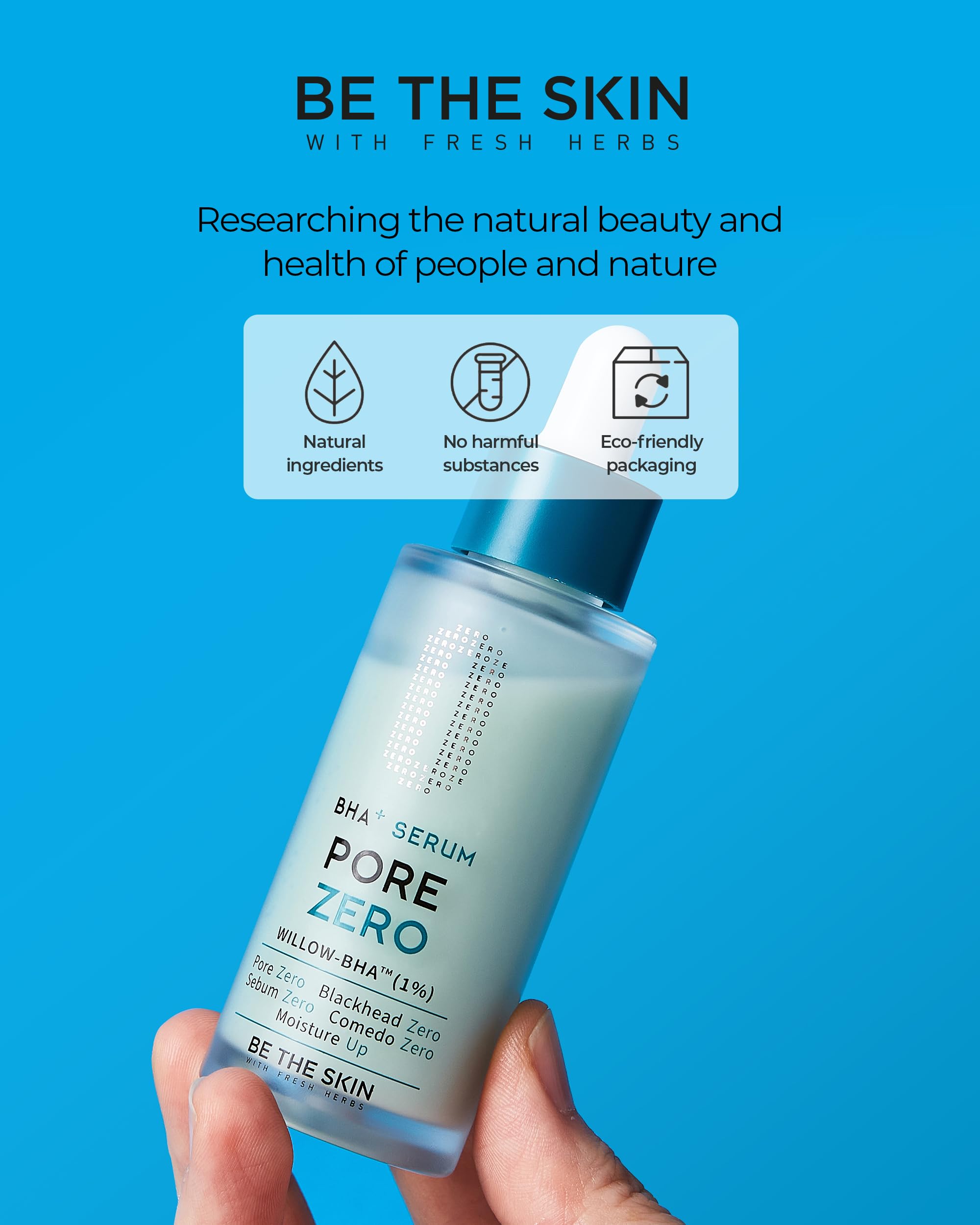 BE THE SKIN Pore Zero packaging highlights vegan, cruelty-free credentials.