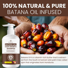 Beadlamey Root Activator Batana Oil Shampoo label closeup highlighting natural ingredients