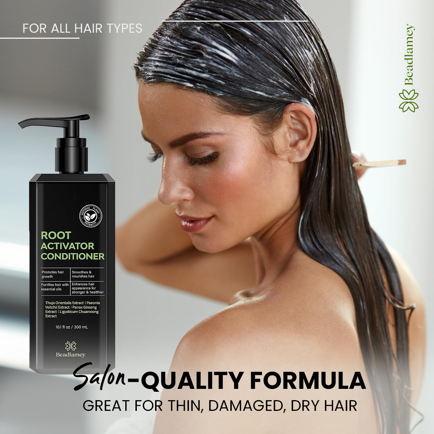 Hair after use showing smoother, shinier appearance.