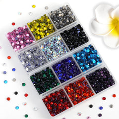 BEADSLAND rhinestones on fabric demo showing vibrant color shine.