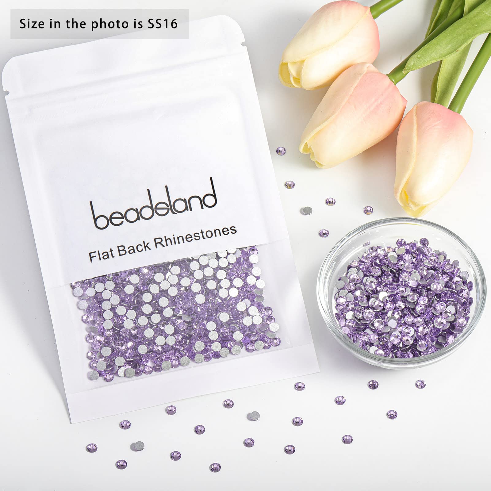 Beadsland flatback rhinestones suitable for DIY decor and crafts.