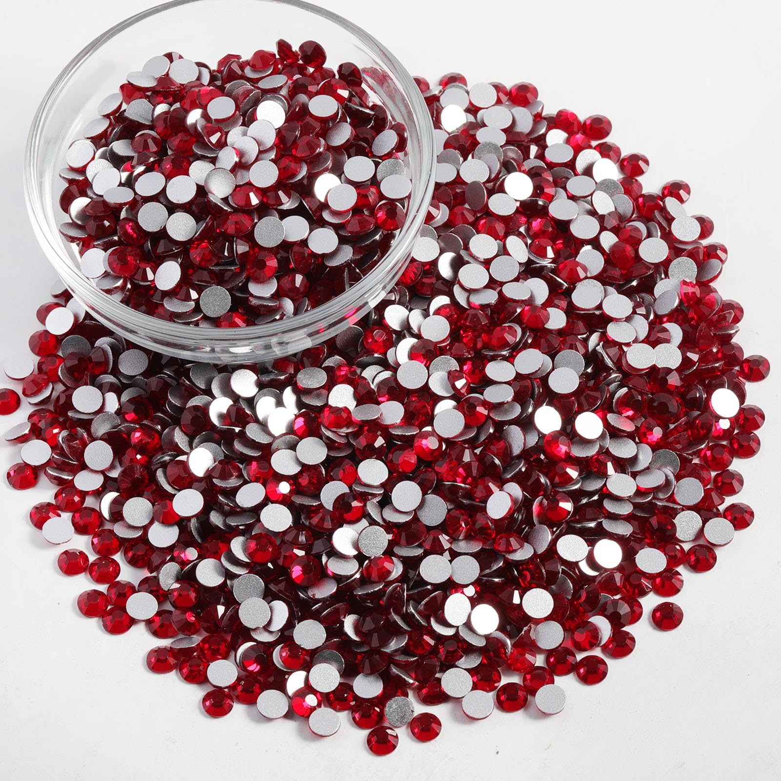 BEADSLAND red flatback rhinestones sparkle on clothes and accessories