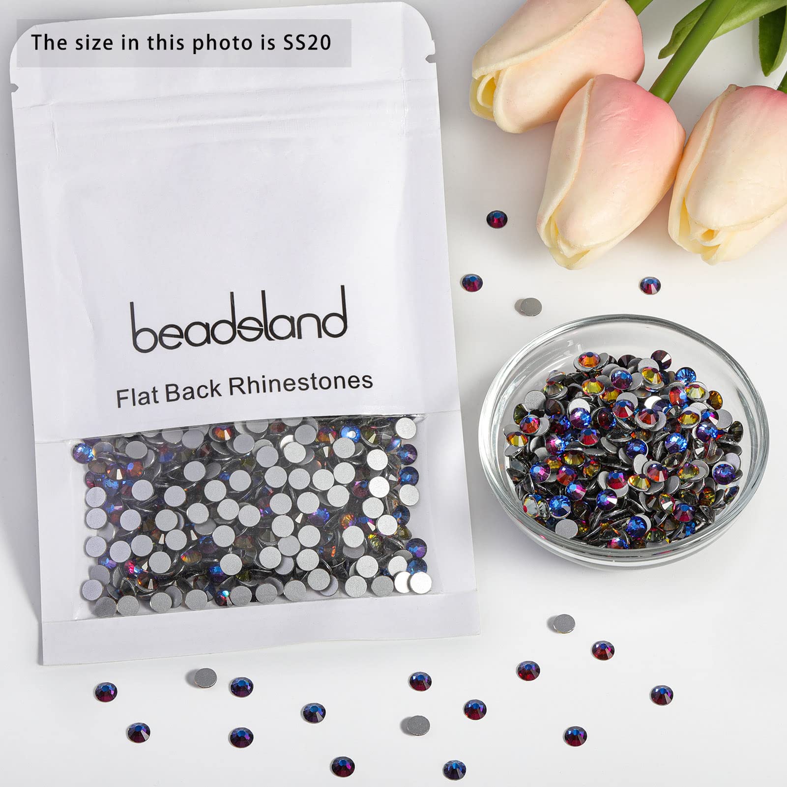 BEADSLAND non-hotfix rhinestones require glue for versatile DIY projects