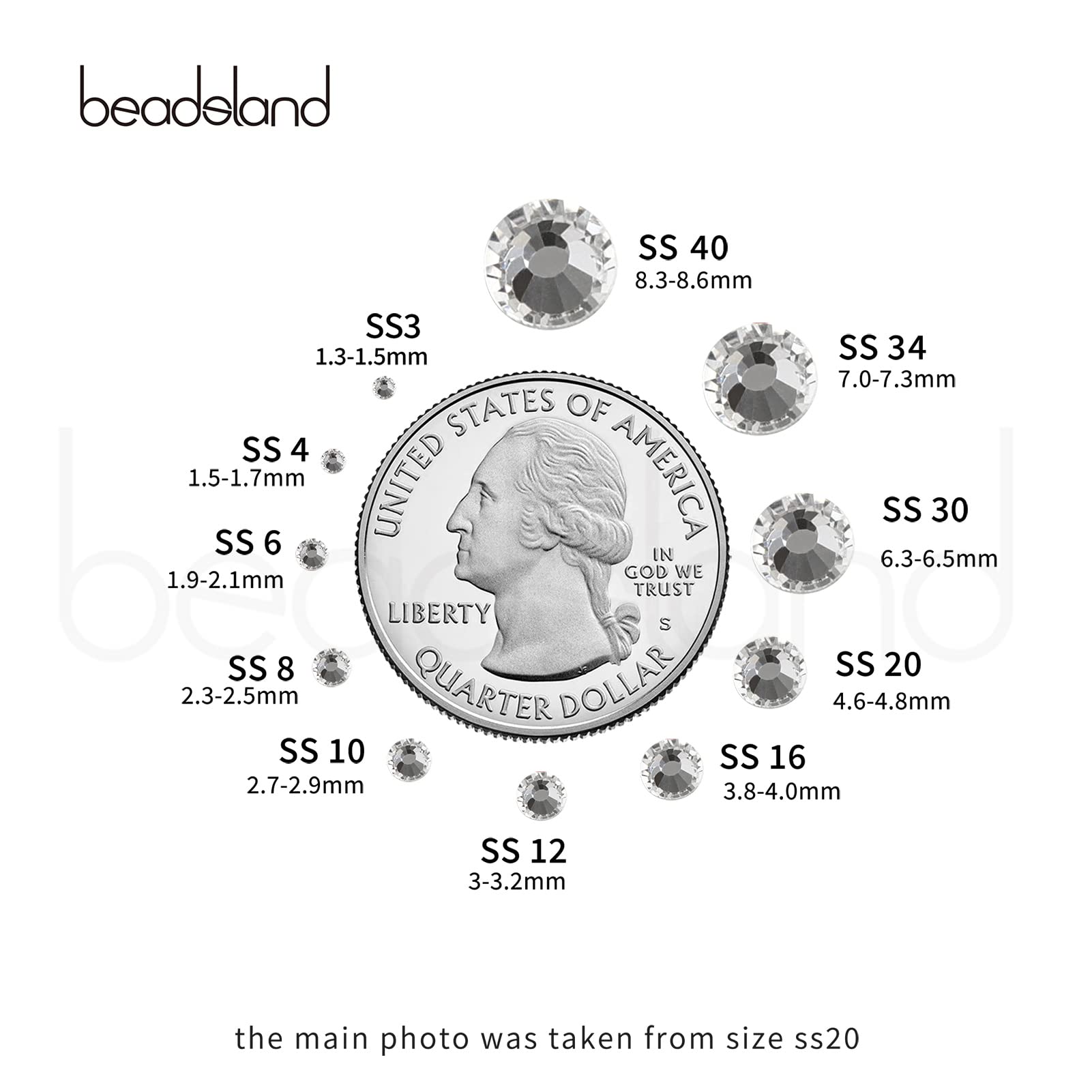 Beadsland crystal rhinestones used on crafts and accessories for versatile embellishment.
