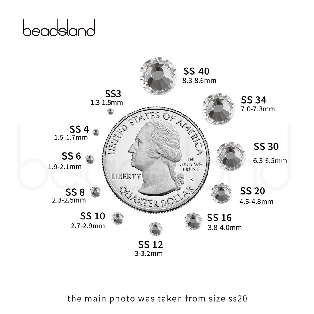 Beadsland crystal rhinestones used on crafts and accessories for versatile embellishment.