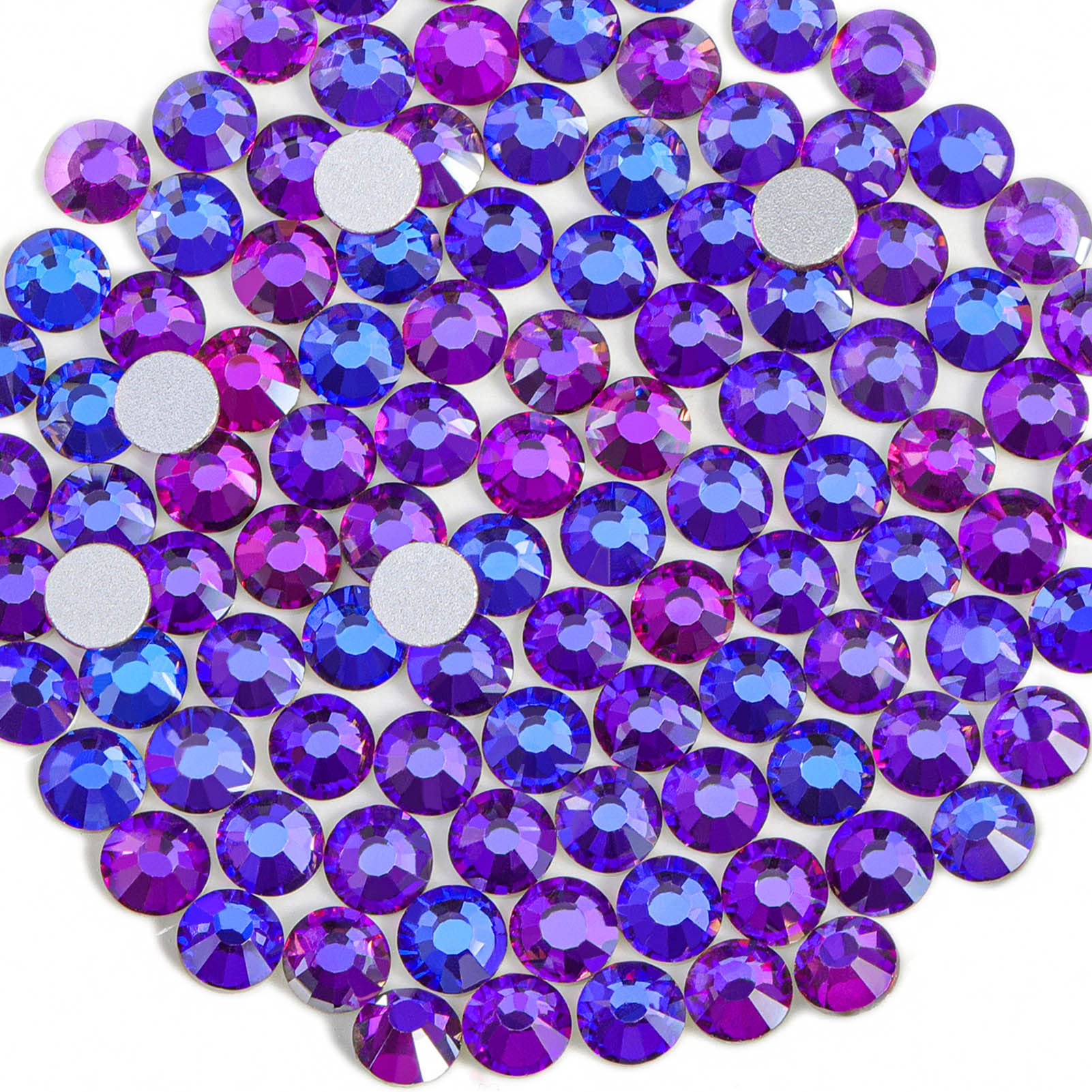 BEADSLAND flat-back rhinestones in purple velvet, ideal for glue-on crafts