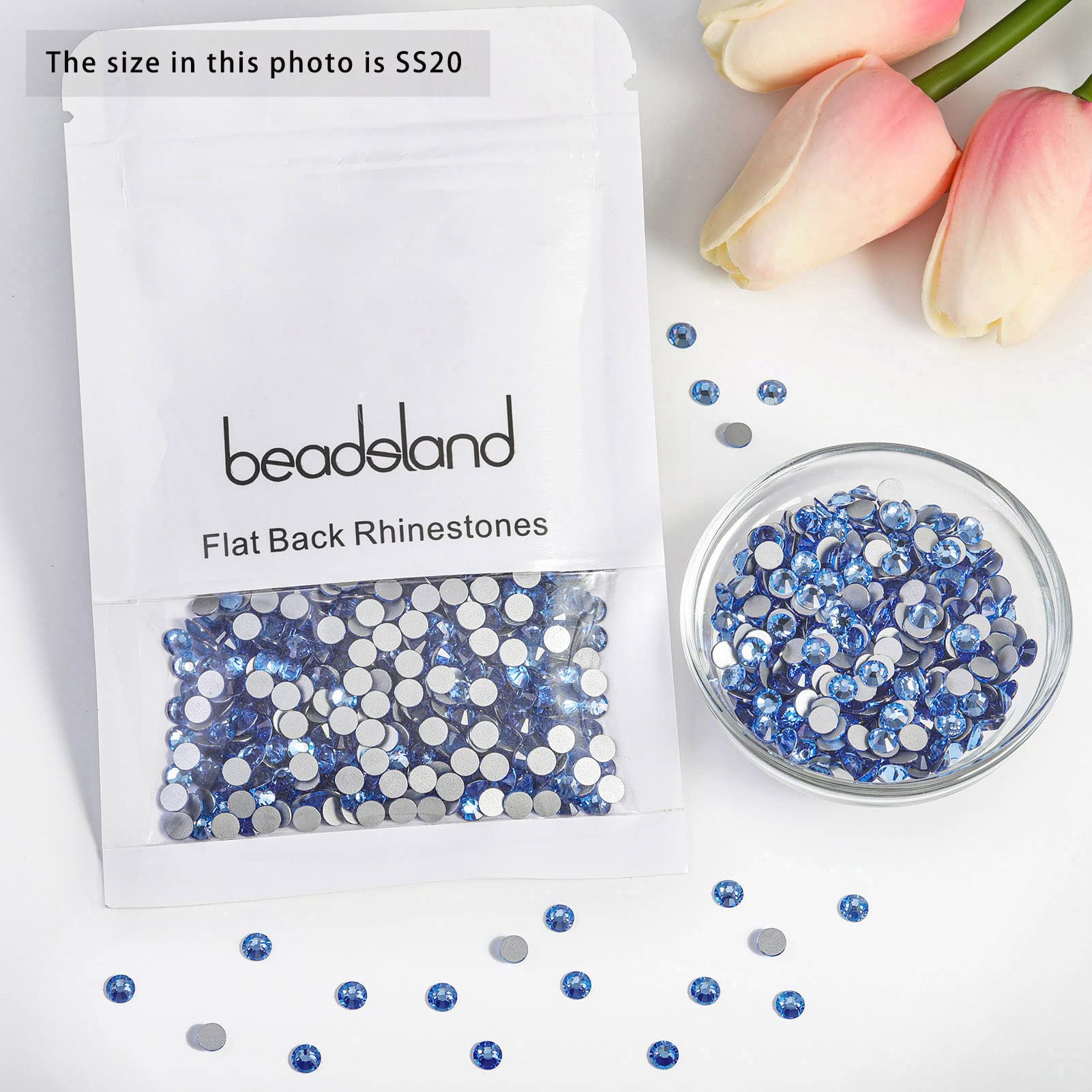 Beadsland flat-back rhinestones applied to fabric and accessories for decoration
