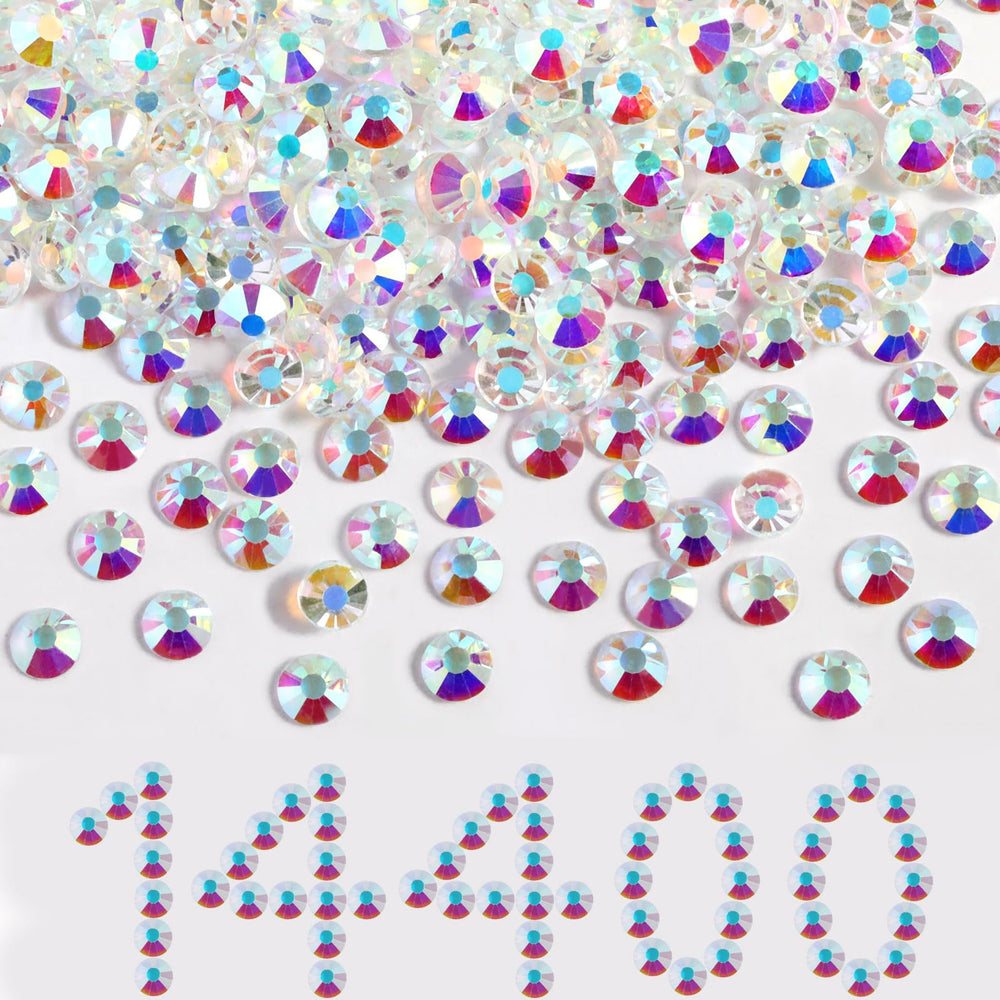 BEADSLAND flatback rhinestones SS12 3.0-3.2mm in Transparent AB for nails and crafts