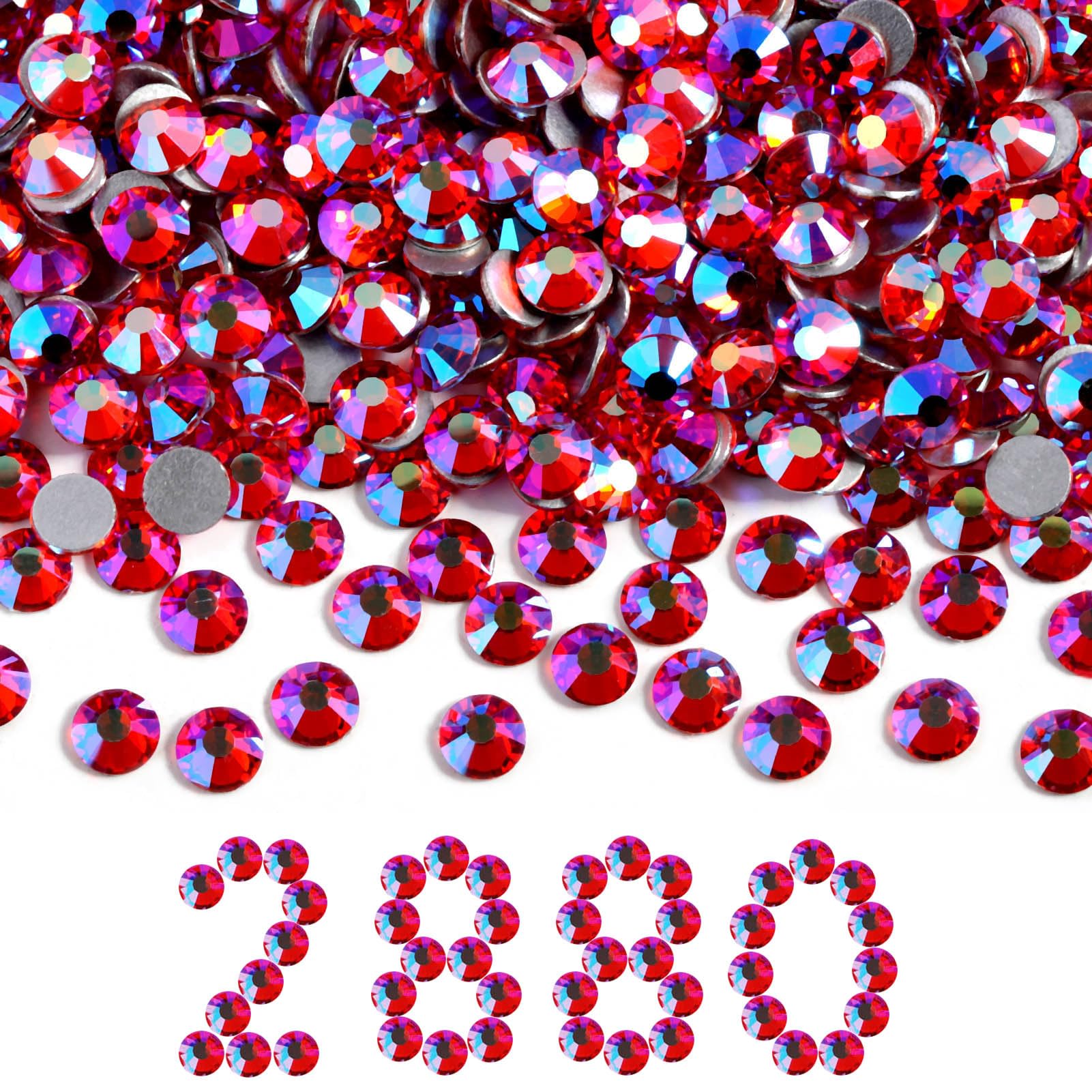BEADSLAND flatback rhinestones Hyacinth AB for nails and crafts add durable sparkle