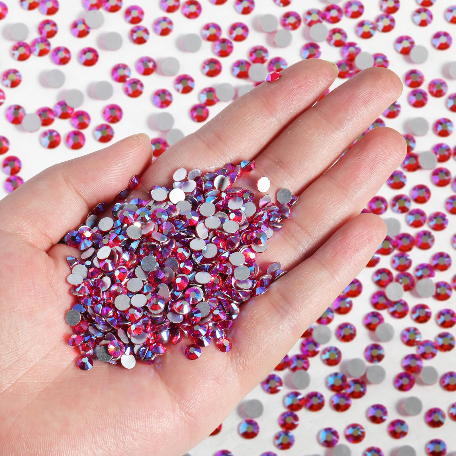 Hyacinth AB SS30 flatback rhinestones enhance clothing and accessories with vibrant shimmer
