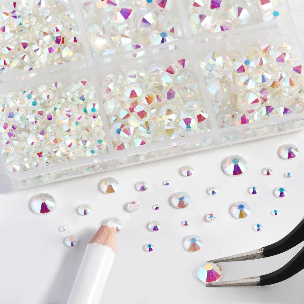 Beadsland glass rhinestones kit with tweezers for precise placement in crafts.