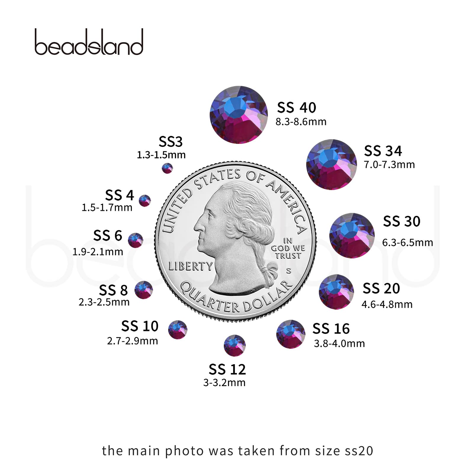 BEADSLAND blue volcano gems for clothes, bags, and accessories decoration