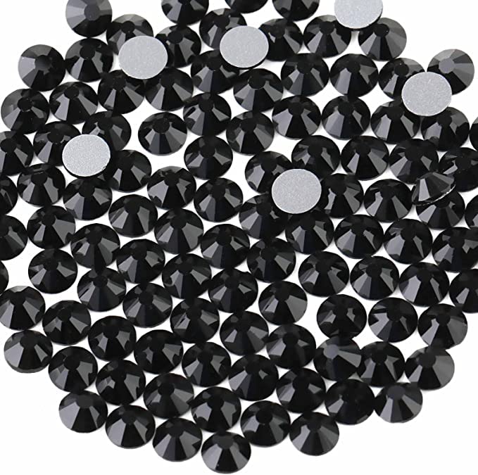 Beadsland jet-black rhinestones flatback close-up highlighting high-quality glass facets