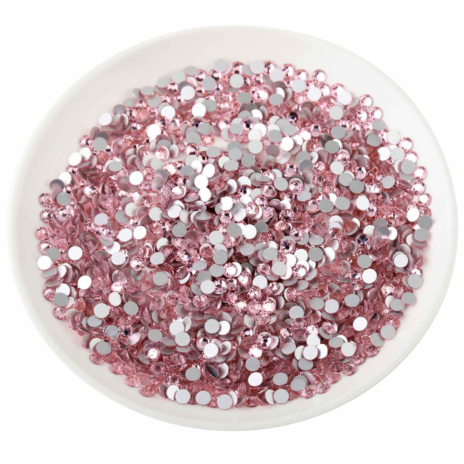 Beadsland light pink rhinestones shine on clothing, bags, and phone decorations.