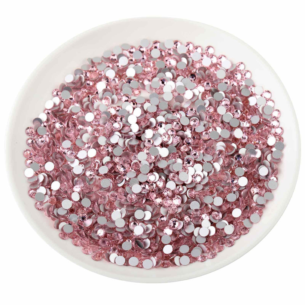 Beadsland light pink rhinestones shine on clothing, bags, and phone decorations.