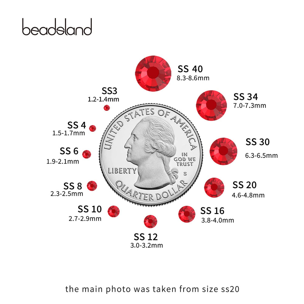 Beadsland Light Siam rhinestones on fashion accessory demonstrate easy glue-on decoration