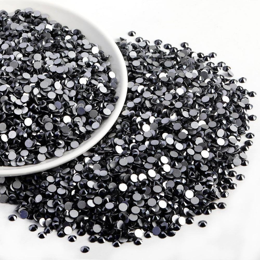Beadsland rhinestones ideal for nail art and crafts with shimmering jet hematite color.