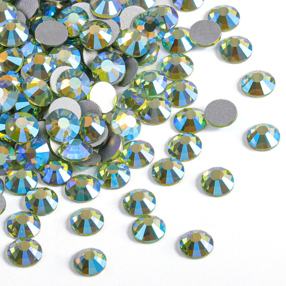Beadsland Peridot AB flatback rhinestones for nail art sparkle