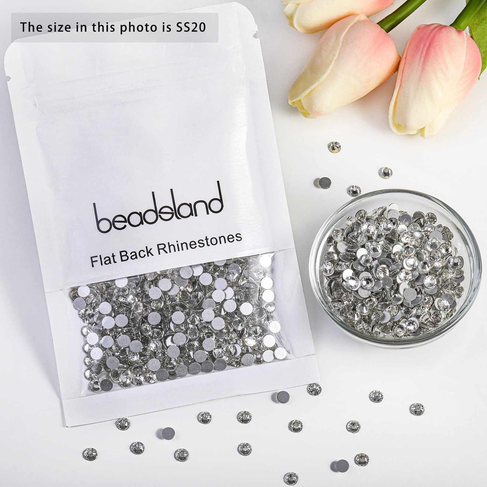 Beadsland rhinestones decorate shoes, bags, and decor with sparkling impact.
