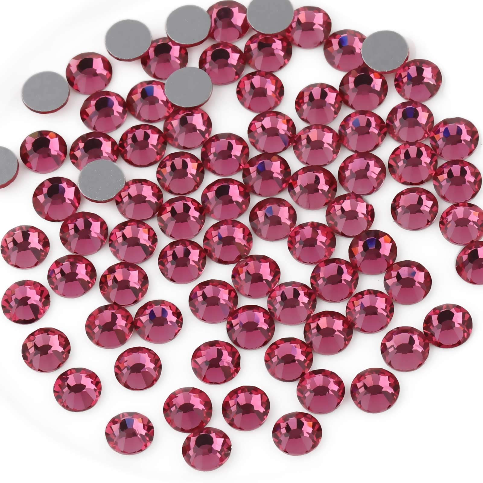 BEADSLAND rose rhinestones flatback gems ideal for crafts and clothing embellishment.