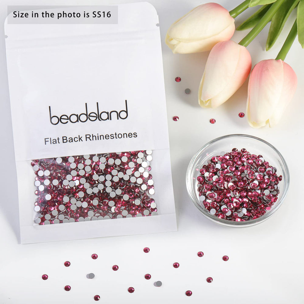 BEADSLAND rose glass rhinestones offer precise cuts for dazzling accents.
