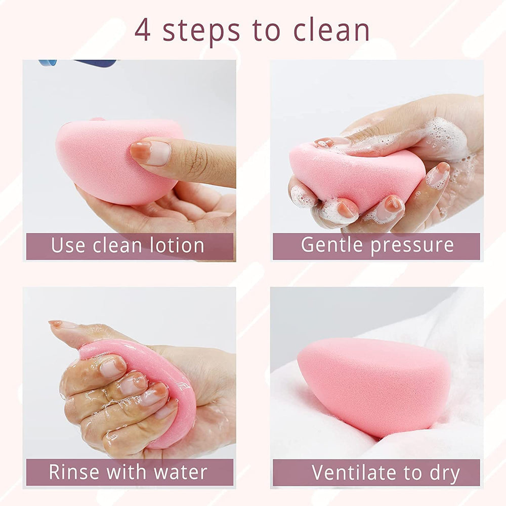 BEAKEY pink heart-shaped sponge adds charm while delivering precise blending