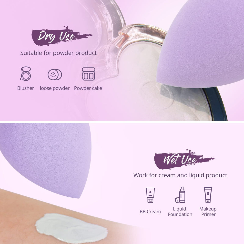Latex-free BEAKEY sponge is gentle on sensitive skin during makeup application.