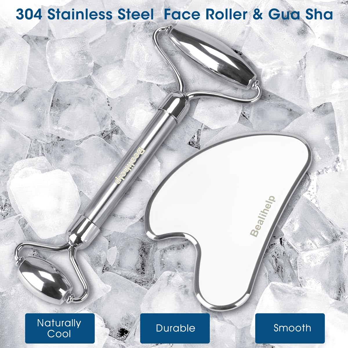 Bealihelp stainless gua sha tool for facial contouring and smooth massage.